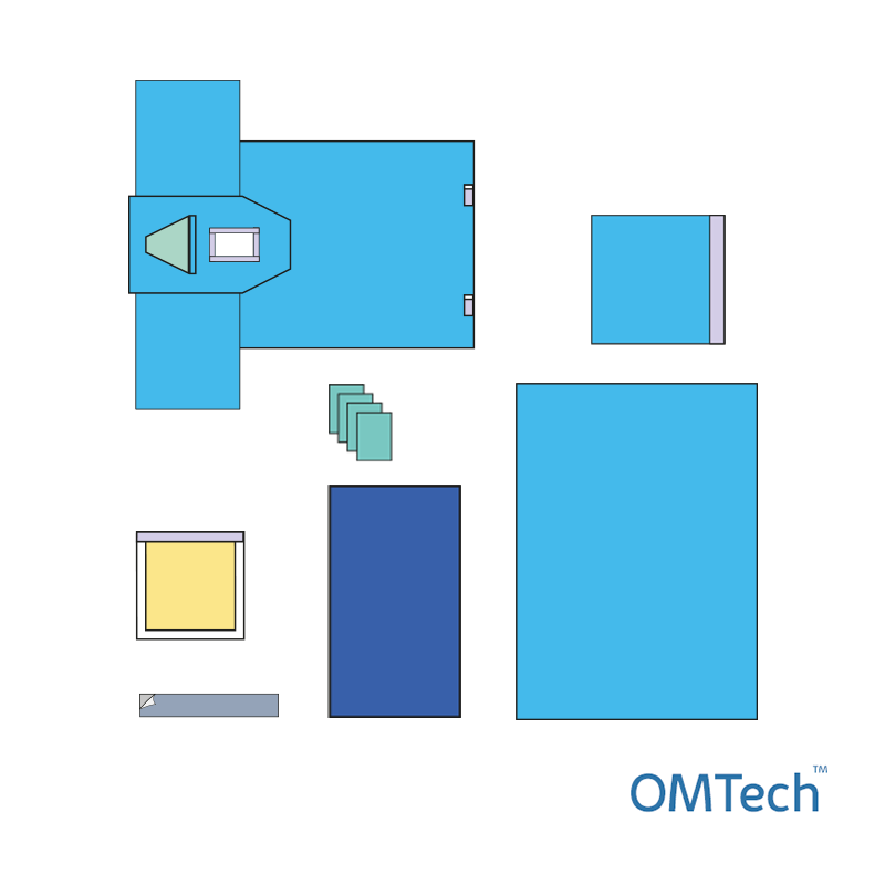 Комплект покриттів операційних хірургічних OMTech™ для гінекологічних операцій (лапароскопія та гістероскопія) №1 стерильний